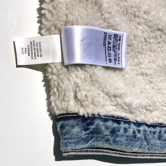 GAP Icon jean jacket sherpa lined girl XXL medium wash denim trucker jacket warm - Picture 11 of 11
